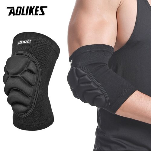 Image of Aolikes Premium Compression Elbow Pads with Sponge Support – Protective Elbow Braces for Basketball, Tennis, Football, and Volleyball