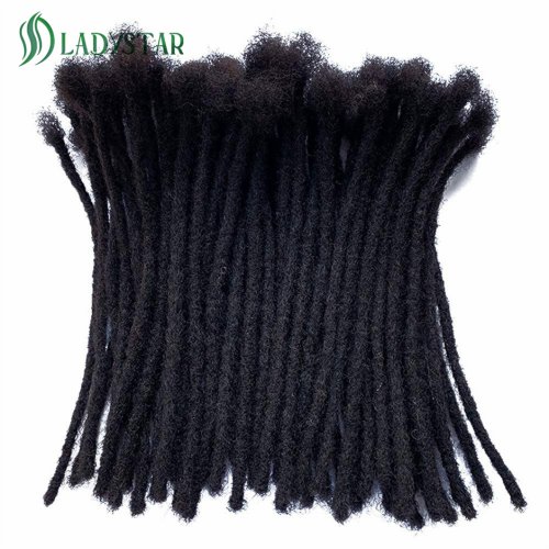 Afbeelding van Volledig handgemaakte dreadlock extensions van echt menselijk haar, 8 inch, 0,8 cm breed, geschikt voor mannen en vrouwen, verfbaar