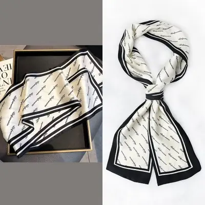 Image de Foulard Satiné Motif Cheval - Élégance & Confort