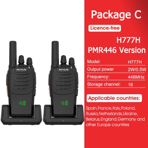 Zdjęcie Radiotelefon Retevis H777H z ukrytym wyświetlaczem, radiotelefon dwukierunkowy, 1 lub 2 sztuki, radi...