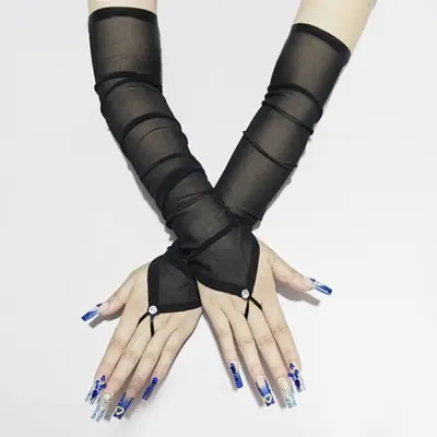 Image de Gants Transparent Sans Doigts 48cm - Sexy & Élégant