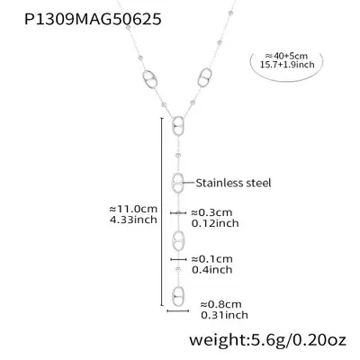Image de Collier Long en Acier Inoxydable Plaqué Or