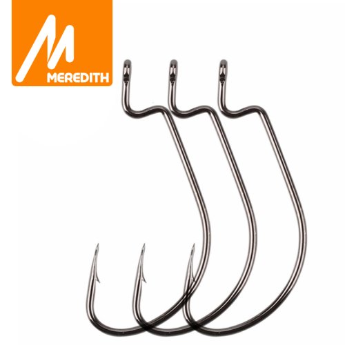 Zdjęcie Meredith 50 sztuk – wysokiej jakości haczyki wędkarskie z stalą wysokowęglową, szerokie super lock, do miękkich robaków i soft jerk, rozmiar 8/0, idealne dla profesjonalistów i entuzjastów wędkarstwa