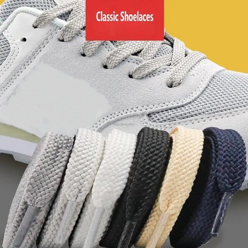 Afbeelding van Klassieke Stof Schoenveters voor Sneakers - Wit en Zwart, 100/120/140/160 cm, Hoge Kwaliteit Veters voor Elke Schoen