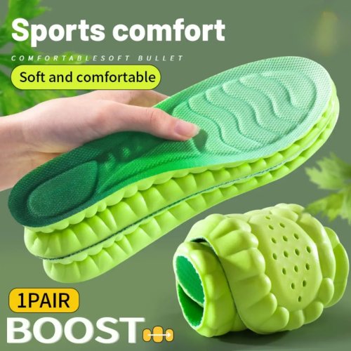 Plantillas Deportivas de PU con Alta Elasticidad, Resistentes a Golpes, Antibacterianas, Antiolor y Transpirables para Zapatos - 1 Par