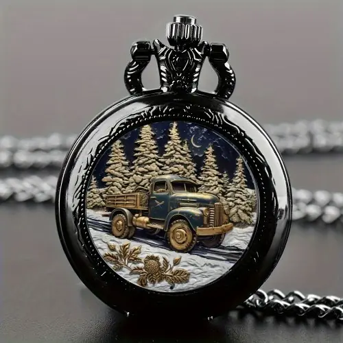 Image de Montre de Poche Vintage Camion Forestier - Design Unique