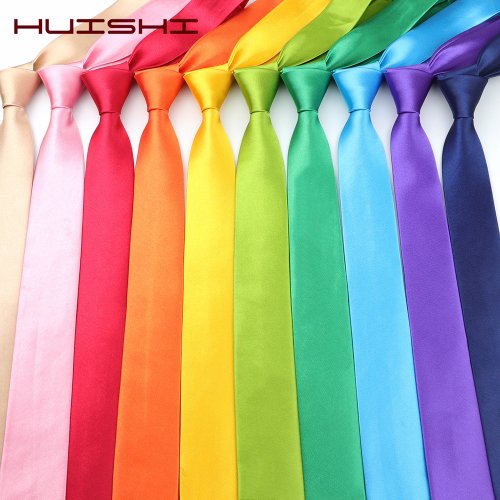 Image of Elegant Slim Solid Color Necktie for Men – Stylish Polyester Cravat in Red, Blue & More for Formal Events, Parties, and Daily Wear