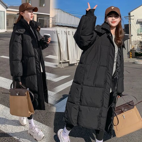 Imagen de Chaqueta de Invierno 2026 para Mujer, Parka Cálida, Abrigo Acolchado de Algodón, Parka Larga con Capucha, Ropa de Abrigo Holgada para Mujer, Chaqueta de Nieve