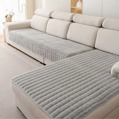 Image de Coussin Canapé Peluche Anti-Dérapant - Design Moderne