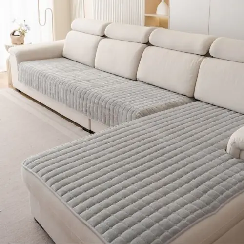 Image de Coussin Canapé Peluche Anti-Dérapant - Design Moderne