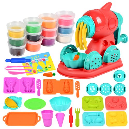 Imagen de Kit Creativo de Arcilla con Molde de Helado, Fideos y Hamburguesa - 12 Colores