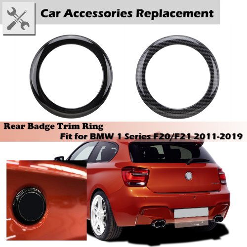 Zdjęcie Tylny pierścień z logo samochodu Osłona ramki Pasuje do BMW serii 1 F20 / F21 2011-2019 Dekoracje Akcesoria Czarny M Edition