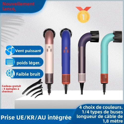 Imagen de Secador de Pelo Profesional de 1400 W con Tecnología de Secado Rápido, Diseño Ligero y Silencioso, Incluye Accesorios para Cuidado del Cabello