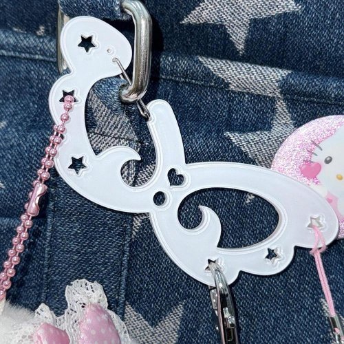 Zdjęcie Karabińczyk w kształcie skrzydeł Akrylowy brelok do kluczy Candy Color Card Holder Brelok do kluczy Uniwersalny brelok do kluczy Wisiorek Akcesoria do toreb