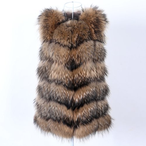 Bild von Eleganter Waschbären-Pelzweste für Damen – Luxus & Wärme im Winter