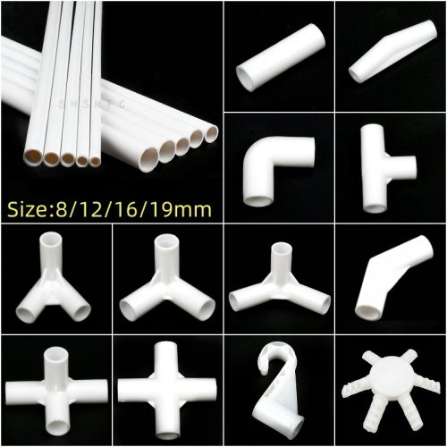 Image de Raccords ABS Blancs 8-19mm - Kit de Fixation pour Étagères, Tentes & Bricolage