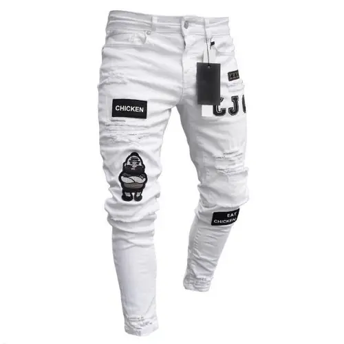 Image de Jeans Skinny Déchirés pour Motardes - Style Rock & Élégant