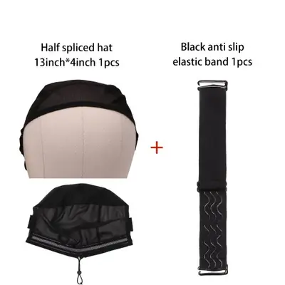 Image de Perruque Noire 4x4 Invisible avec Dentelle et Bande Réglable