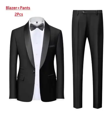 Image de Costume Homme 3 Pièces Noir - Élégant & Ajusté