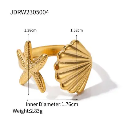 Image de Bague Large Géométrique Or 18K - Style Minimaliste & Élégant
