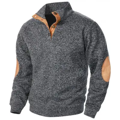 Image de Hoodie Homme Patchwork Vintage Col Montant