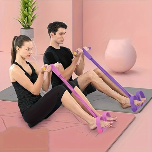 Imagen de Máquina de Dominadas y Abdominales con Cuatro Tubos Engrosados para Mujeres - Equipo Completo de Ejercicio en Casa con Cuerda de Resistencia