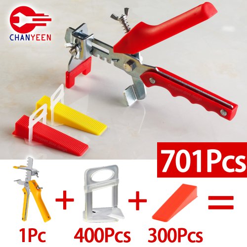 Afbeelding van Keramische Tegelnivelleringssysteem met Clips, Spacers, Bandjes en Piler Winde voor Precieze Tegellegging aan Muur en Vloer