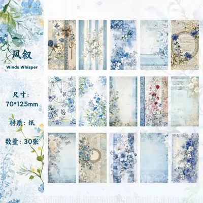 Image de Kit Scrapbooking Vintage 30 Pièces - Fleurs & Plantes