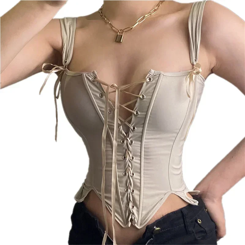 Image of Sexy Lolita Corset Shaper Ladies Slimming Bandage Corsets Underbust Bustier Top Women Lingerie Elegant Streetwear Clothes Blusas