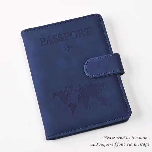 Imagen de Funda de Pasaporte Personalizada con Nombre para Parejas, Estuche de Cuero PU para Pasaporte, Tarjet...