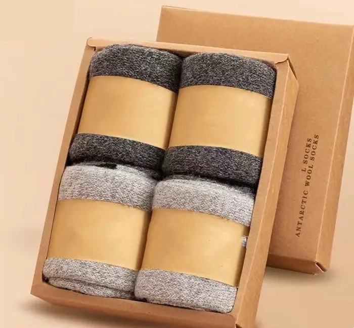 Image de Chaussettes Hiver Homme en Laine Mérinos - Lot de 4 Paires
