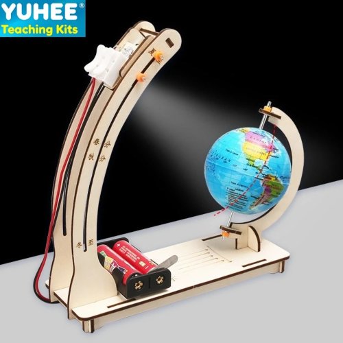 Afbeelding van Handgemaakte Aarde Rotatie Modelset - DIY Dag en Nacht Experiment voor Kinderen, Educatief Wetenschapskraam met Zon, Aarde en Maan