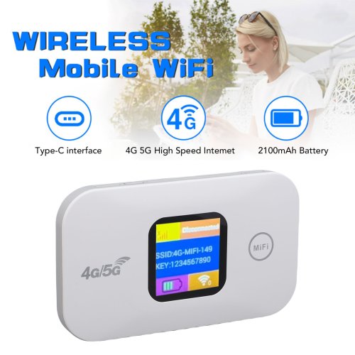 Bild von 4G Mobiler WLAN-Hotspot, tragbares LED-Display, 300 Mbit/s SIM-Steckplatz, verbinden Sie bis zu 10 Geräte, tragbarer WLAN-Router für Reisen, Camping