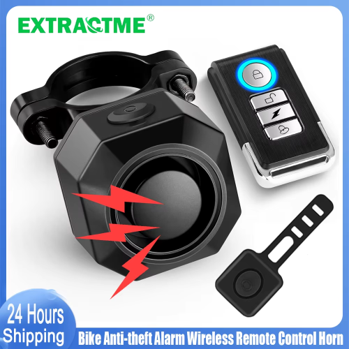 Image of Wireless Waterproof Bicycle Alarm with USB Charging and Remote Control – Advanced Security System for Cyclists