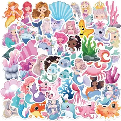 Image de Autocollants Sirènes Mignons - Décoration Kawaii pour Enfants