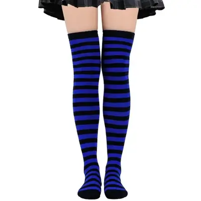 Image de Chaussettes Hautes Rayées & Pois - Style Lolita Harajuku Y2K