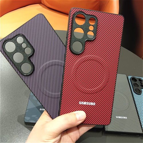 Bild von Magnetischer Carbon-Faser-Schutzhülle für Samsung Galaxy S26/S25/S24 – Wireless Charging & Stoßschutz