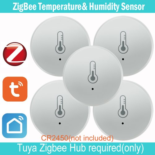 Afbeelding van Tuya Zigbee Temperatuur- en Vochtigheidssensor met Spraakbesturing – Intelligente Hygrometer voor Slimme Thuisbewaking, Geen Batterij Nodig, Vereist Tuya Gateway