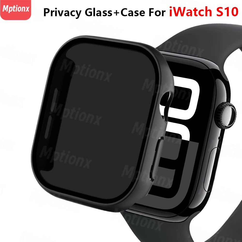 Afbeelding van Privacy Glas Case voor Apple Watch 10 - Anti-Gluren Schermbeveiliging