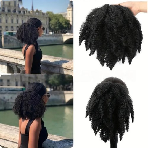 Image de Queue de Cheval Afro Bouclée Synthétique Courte