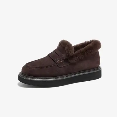 Image de Mocassins Hiver Femme en Cuir et Fourrure - Confort & Style