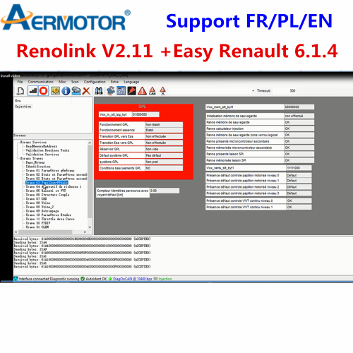 Immagine di Strumento Diagnostico Renolink V2.11 per Renault: Reset Airbag, Codifica Chiavi, OBD2, Attivazione Licenza Inclusa - Aggiornamento Completo