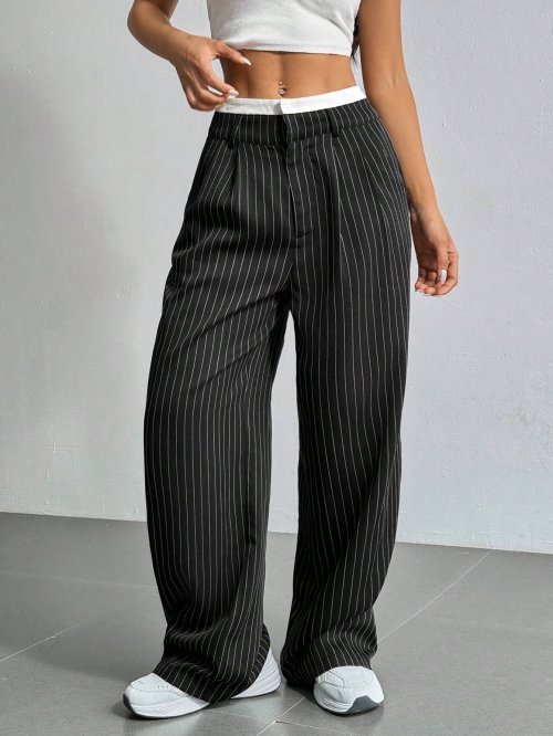 Afbeelding van Stijlvolle Gestreepte Rechte Broek voor Dames