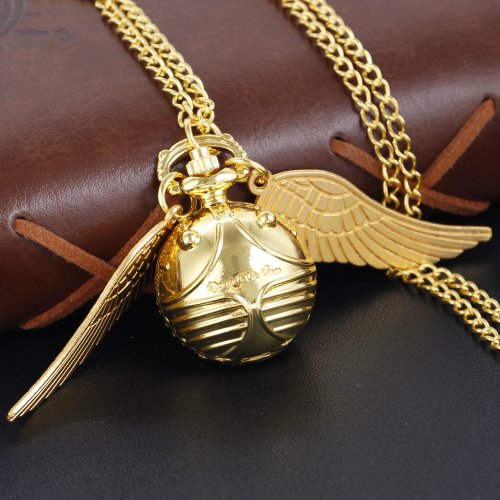 Afbeelding van Magische Gouden Feeënbal Quartz Zakhorloge voor Heren en Dames - Vintage Fob Horloge met Ketting als Kindercadeau of Souvenir