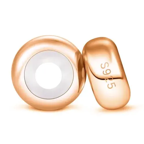 Image de Perles d'espacement en Argent 925 avec Bouchons Silicone - DIY Bijoux