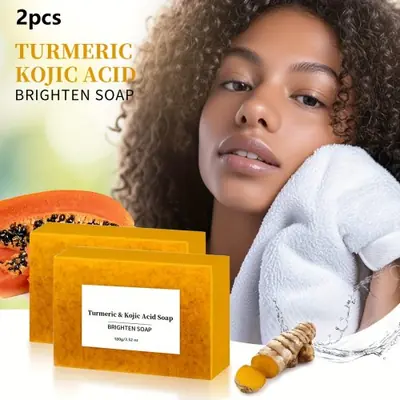 Image de Savon Gommant Naturel au Curcuma & Gingembre - 2 Pièces