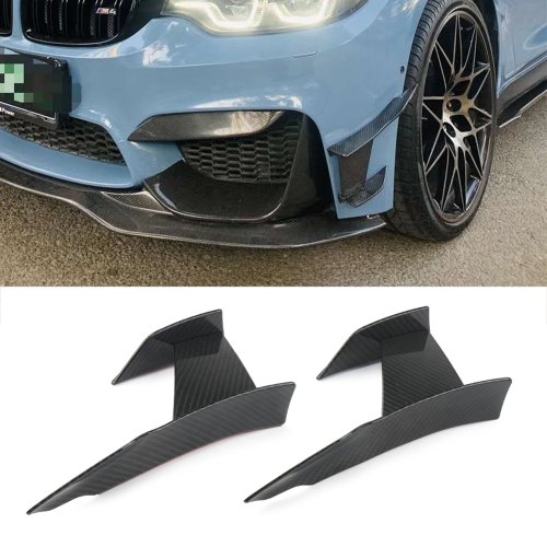 Bild von 6 stücke Carbon Faser Oder Helle Schwarz Auto Styling Zubehör Front Stoßstange Seite dekoration Für BMW F80 M3 Für BMW f82 M4