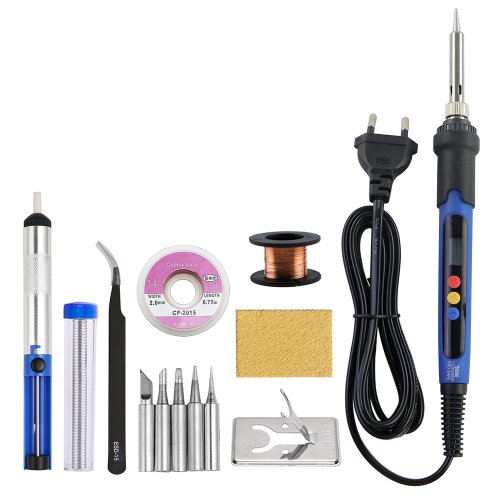 Image of Professional 90W Electric Soldering Iron with LCD Digital Display, Adjustable Temperature Control for Soldering and Desoldering Tasks