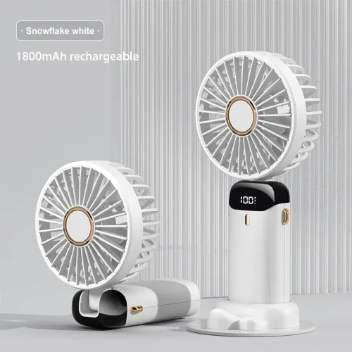 Imagen de Mini ventilador portátil de mano, ventiladores plegables para colgar en el cuello, ventilador recarg...