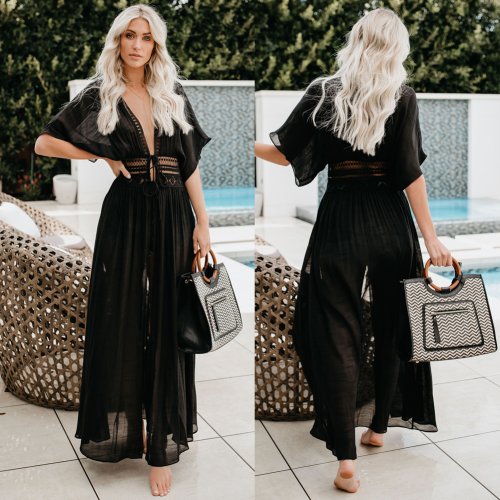 Immagine di Più il Formato S-XXXL Donne Costume Da Bagno Costume Da Bagno Bikini Costumi Da Bagno Wrap Pareo Cover Up Beach Abito a Portafoglio Pareo